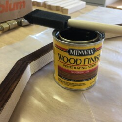 Minwax Provincial was applied with a 1" foam brush