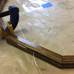 After two coats of spar varnish, the copper wire elements were installed