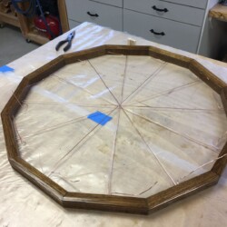 Copper wire rays installed and ready to be trimmed