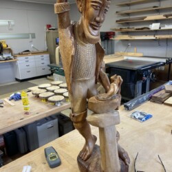 Eddie the One-Armed Blacksmith was looking a little sad on the day he arrived in my workshop