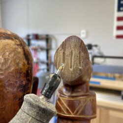 I used a tiny rasp in the Dremel to add a few grooves it the fracture plane to give the adhesive more "bite"