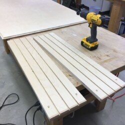 Upper and lower plates, grooved to accept acrylic dividers at final assembly.