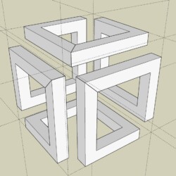 Model of the Infinity Cube table base that Lucas made for Stephen!