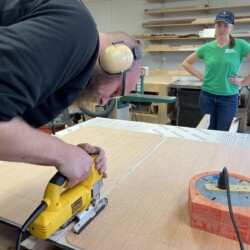 Efficiency was gained by leaving a minimal amount of material to be trimmed in the next operation