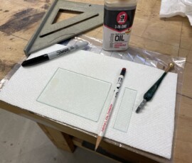 Cutting the test pieces of glass