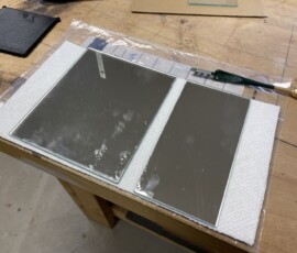 First cut of the mirror glass