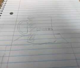 A rough sketch of the drawing subject, my coffee mug