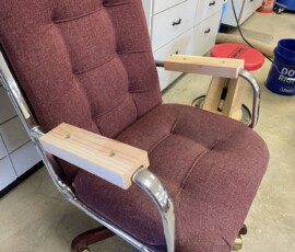 Worn fabric armrests made this office chair look a bit shabby and tired